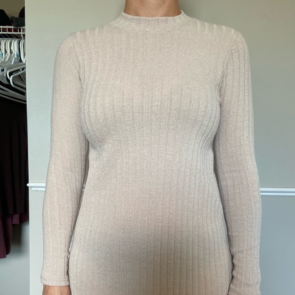Cream sweater dress
